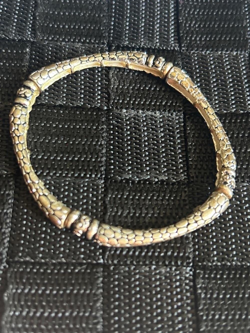 Textured Gold-Tone Snake Chain Bracelet for Women